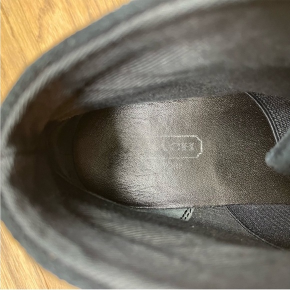 COACH Ester Embossed Black Suede Monogrammed Ankle Booties Boots Black 6.5 - Picture 8 of 10